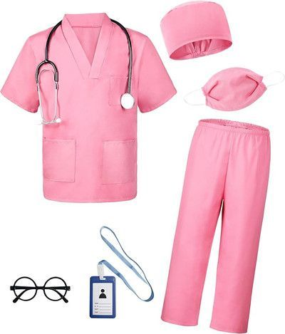 Toddler Doctor Costume, Boy Dress Up Clothes, Scrubs Costume, Nurse Halloween Costume, Kids Scrubs, Doctor Scrubs, Nurse Scrubs, Baby Costumes Girl, Doctor Costume