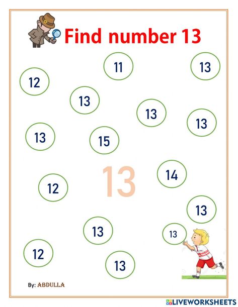 Number 13 Worksheet For Preschool, Number 13 Worksheet, Place Value With Decimals, Decimal Places, Expanded Form, Number 16, Tens And Ones, Number 13, Number 12