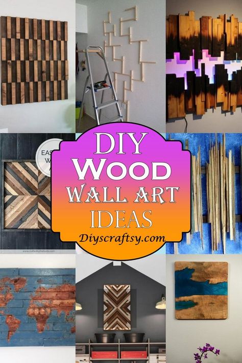 These 23 DIY wood wall art ideas can be customized easily to create the perfect room decor for your style and space. Diy Wooden Wall Art Ideas, Cool Diy Wall Decor, Easy Wood Wall Art, Scrap Wood Art Diy Projects Wall Decor, Diy Unique Wall Decor, Diy Outdoor Wall Art Ideas, Simple Wood Wall Art, Diy Large Wood Wall Art, Scrap Wood Wall Art Diy