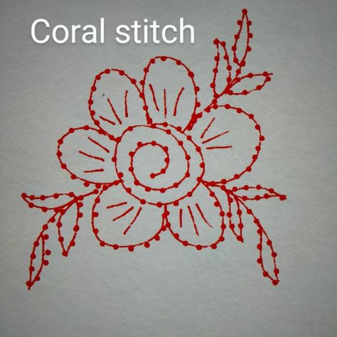 Coral stitch looks like a knot and is used for outline work in hand embroidery designs. Thicker the thread more prominent is the stitch. Coral Stitch Embroidery Design, Coral Stitch Embroidery, Coral Stitch, Stitch Embroidery Design, Clay Fairy, Clay Fairy House, Clay Fairies, Running Stitch, Stitch Embroidery