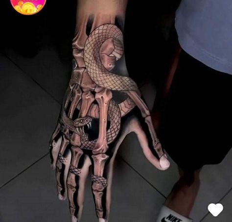 Black And Grey Hand Tattoos For Men, Mens Full Hand Tattoo, Jason Mask Hand Tattoo, Full Hand Tattoos For Guys, Hand Tattoos Full, Hand Tattoo Designs Men Ideas, Dark Hand Tattoos For Men, Horror Hand Tattoos, Skeletal Hand Tattoo