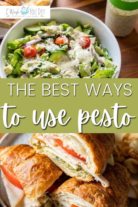 Let me show you how to jazz up your everyday meals with these Clever Ways To Use Pesto! Easy Pesto Recipe Meals, What To Put Pesto On, Ways To Use Pesto Sauce, Ways To Eat Pesto, Dishes With Pesto Sauce, Meals With Pesto Sauce, Pesto In Recipes, What To Do With Pesto Sauce, Uses For Pesto Sauce