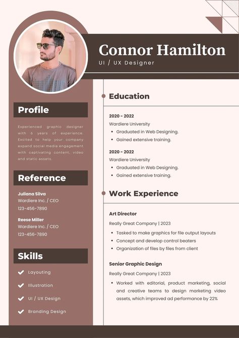 Persona Profile, Designer Resume Template, Graphic Designer Resume Template, Graphic Designer Resume, Cv Design Professional, Cv Inspiration, Designer Resume, Beige Minimalist, Portfolio Covers