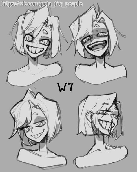 Smirk Reference Drawing, Zombie Poses Drawing, Pose Reference Villain, Attack Pose Reference, Vtuber Tutorial, Facial Features Drawing, Villain Oc Character Design, Villain Drawing, Comic Artstyle