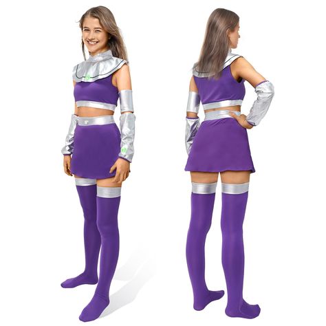 PRICES MAY VARY. 【Starfire Cosplay Costume】The design of the women's Starfire cosplay costume is inspired by thecharacter Koriand'r in the movie. Our costumes restore the character's image and are loved by fans, making them a good choice for cosplay. 【Princess Koriand'r Costume Includes】Navel top x 1, skirt x 1, stockings x 2, sleeves x 2. All-in-one costumes transform you into the perfect character. 【Material】Titans Starfire costume is made of polyester and spandex, which is elastic and breatha Star Fire Costume, Starfire Halloween Costume, Arthur Halloween Costume, Starfire Costume, Starfire Cosplay, Titans Starfire, Halloween Costumes Brunette, Fire Costume