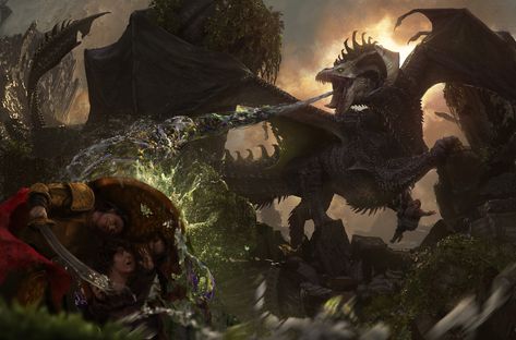 ArtStation - Dungeons & Dragons: Black Dragon, Campbell White Black Dragon Dnd, Black Dragon Art, Dnd Artwork, Dragon Dnd, Fantasy Wallpaper, D D Character Ideas, Mtg Art, Dnd Dragons, Dragon Sketch