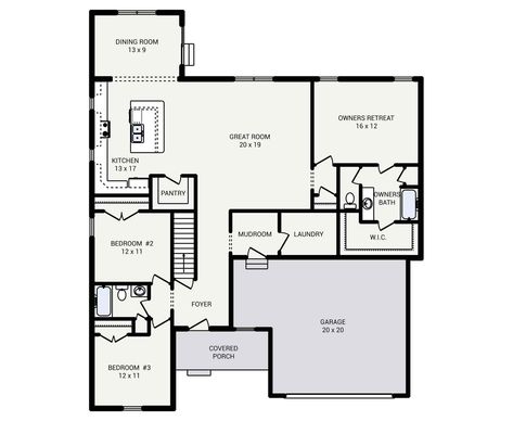 Woodside | 3 Bedroom, 2.0 Bath House Plan - 1800 Sq Ft House Plans Farmhouse With Basement, 1800 Sq Ft House Plans Farmhouse, 1800 Sq Ft House Plans, Laundry Mud Room, House Plans Farmhouse, Bath House, 3 Bed 2 Bath, Covered Porch, 3 Bedroom