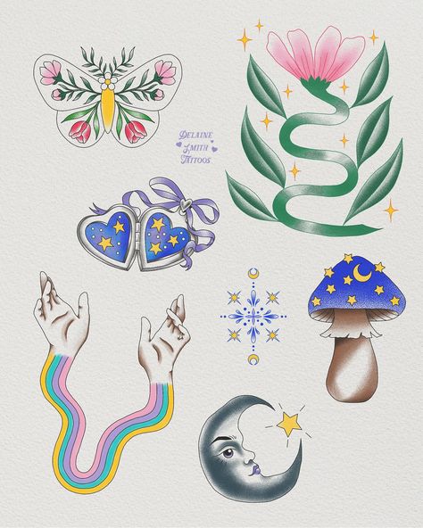 Happy Monday, here’s your weekly flash drop 🫨 these designs are available in color or black and grey ✨ Chappell Roan Tattoo, Bestie Tattoo, Chappell Roan, Tattoo Flash, Tattoo Inspo, May 13, Flash Tattoo, Happy Monday, Tatting