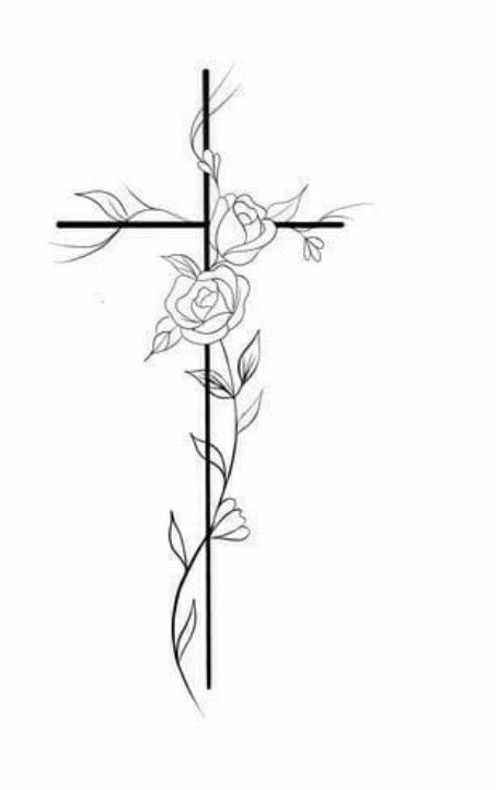 Small Cross With Roses Tattoo, Cross Collar Bone Tattoo, Cross And Rose Tattoo For Women, Spine Cross Tattoos For Women, Cross With Roses Tattoo For Women, Forearm Cross Tattoos For Women, Cross Spine Tattoo, Cross Rose Tattoo, Cross With Roses Tattoo