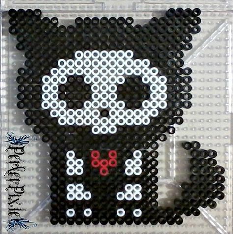 Skelanimals Kit the Cat by PerlerPixie.deviantart.com on @DeviantArt Alpha Tapestry, Bead Things, Hama Art, Hamma Beads Ideas, Diy Kandi Bracelets, Bead Inspiration, Fuse Bead Patterns, Diy Perler Bead Crafts, Beads Ideas