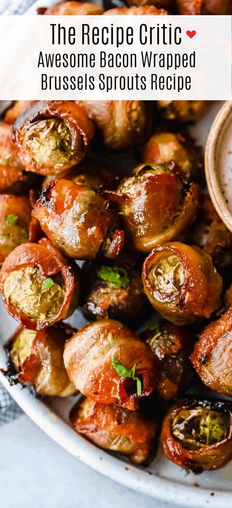 Bacon Wrapped Brussels Sprouts Recipe, Bacon Wrapped Brussels Sprouts, Brussel Sprouts Appetizer, Bacon Wrapped Brussel Sprouts, Pastas Recipes, Bacon Brussel Sprouts, Bacon Wrapped Asparagus, Bacon Appetizers, Baked Bacon