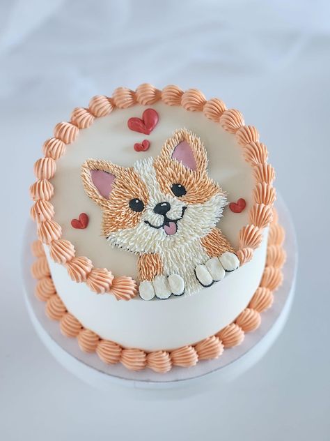 Puppy Birthday Cakes, Doll Birthday Cake, Fiesta Cake, Buttercream Cake Decorating, Dog Birthday Cake, Cake Decorating Frosting, Animal Cakes, Dog Cakes, Creative Birthday Cakes