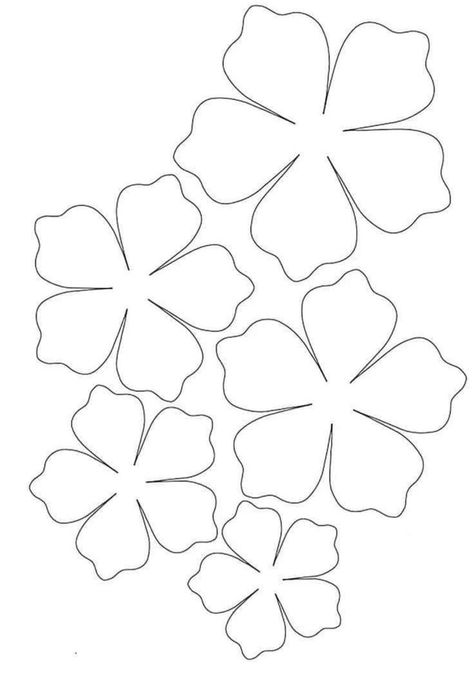 Flowers Template, ليلو وستيتش, Paper Flower Patterns, Diy Flores, Idee Cricut, Printable Flower, Desain Buklet, Paper Flower Template, Paper Flowers Craft