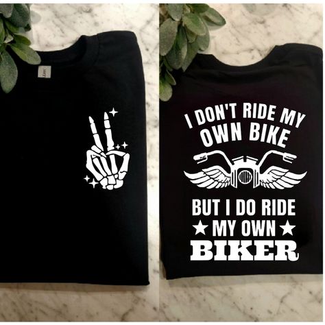 Cool Design! On Unisex Gildan Short Sleeve Shirt Cute Motorcycle Outfits For Women, Lady Biker Outfits, Motorcycle Outfits For Women, Sunflower Cricut, Biker Clothes, Biker Chick Outfit, Biker Chick Style, Chick Outfit, Punk Clothes