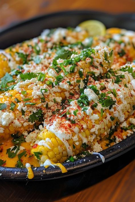 Mexican Street Corn (Elote) is a delicious and nutritious choice for any mealtime! 🌽🇲🇽 Made with grilled corn, creamy mayo, and tangy lime, this dish is a delightful blend of bold flavors and rich texture. Quick to prepare and bursting with zesty goodness, Mexican Street Corn is perfect for a refreshing snack or special treat. Indulge in this vibrant twist on a classic favorite today! 😋🌿 #MexicanStreetCorn #Elote #HealthyEating #BoldFlavors Mexican Street Corn Elote, Corn Elote, Corn In The Oven, Mexican Corn Salad, Mexican Street Food, Refreshing Snacks, Delicious Seafood Recipes, Mexican Corn, Crispy Pork Belly