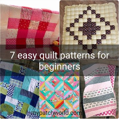 All about patchwork: 7 easy quilt patterns for beginners Easy Quilt Patterns For Beginners, Quilt Patterns For Beginners, Quilts Easy, Beginner Quilt, Easy Quilt, Beginner Quilt Patterns, Easy Quilt Patterns, Quilts Ideas, Weekend Projects