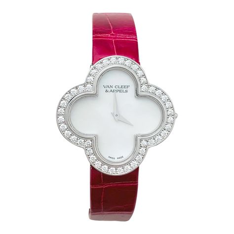 Van Cleef Watch, White Gold Van Cleef, Van Cleef Arpels Watch, Alhambra Watch, Gold Van Cleef, Van Cleef Necklace, Buccellati Jewelry, Gold Vans, Rolex Watches Women