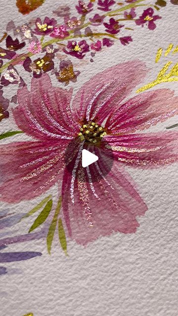 Painting With Metallic Watercolors, Metallic Watercolor Painting Ideas, Metallic Watercolor Painting, Watercolor And Ink Art, Metallic Watercolors, Metallic Watercolor, Diy Paint Projects, Watercolor Painting Ideas, Painting Styles