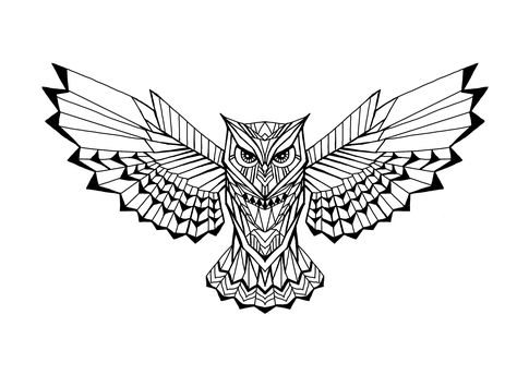 Ovo Owl Tattoo, Owl Tattoo Chest, Geometric Owl Tattoo, Owl Tattoo Drawings, Tato Flash, Vogel Tattoo, Geometric Owl, Owl Tattoo Design, Eagle Tattoos