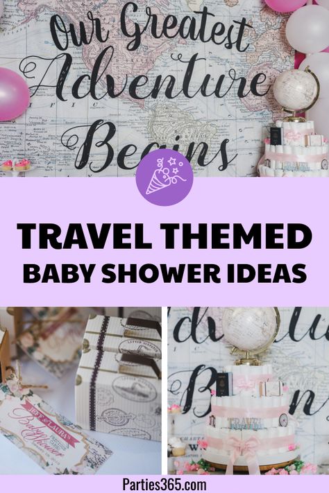 Adventure Baby Shower Theme, Travel Themed Baby Shower, Airplane Hanger, Adventure Awaits Baby Shower, Travel Baby Shower Theme, Magical Party, Travel Baby Showers, Adventure Baby Shower, Girl Spa Party