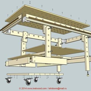 Folding Workbench Plans Diy, Fold Up Work Bench, Workbench Plan, Garage Workshop Plans, Portable Workbench, Workbench Designs, Folding Workbench, Power Tool Organizer, Storage Shed Organization