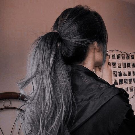 Dyed Grey Hair, Grey Hair Aesthetic, Grey Hair Colour, Silver Hair Short, Black And Grey Hair, Dark Grey Hair, Grey Ombre Hair, Ash Hair Color, Beautiful Gray Hair