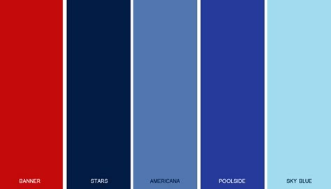 Throw the perfect Fourth of July party with this patriotic color scheme! Bathroom Colors Gray, Blue Bedroom Colors, Blue Color Palettes, Navy Color Scheme, Blue Color Combinations, Paint Palettes, Red Color Schemes, Prime Colors, Red Colour Palette