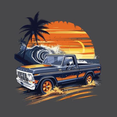 Ford Truck Vintage Highboy Design - Ford Truck - T-Shirt | TeePublic Truck Paint Jobs, Custom Ford Trucks, Old Ford Truck, Painting Logo, Old Ford Trucks, Built Ford Tough, Classic Ford Trucks, Truck Paint, Truck Shirts