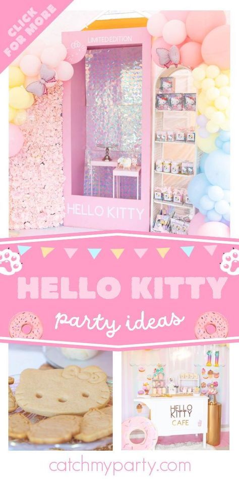 Hello Kitty Birthday Party Theme, Sanrio Dessert Table, Hello Kitty Dessert Table, My Melody Party Ideas, Hello Kitty And Friends Birthday Party, Sanrio Birthday Party Ideas, Hello Kitty Birthday Ideas, Birthday Sanrio, Sanrio Birthday Party