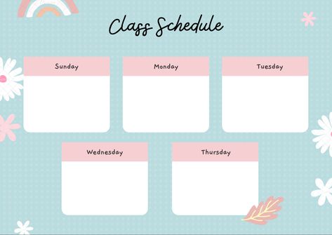 Class Schedule Template, Time Table, Bullet Journal Design Ideas, Todo List, Sunday Monday Tuesday, Class Schedule, Aesthetic Template, Monday Tuesday Wednesday, Schedule Template