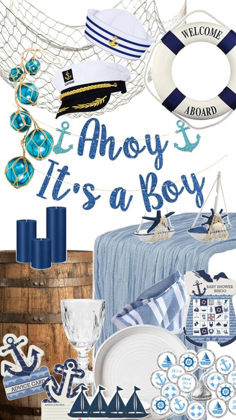 Ahoy it’s a Boy Nautical Baby Shower. Baby Shower Bingo, Welcome Aboard, Nice Boy, Nautical Baby Shower, Nautical Baby, Advice Cards, A Boy, Baby Boy Shower, Bingo