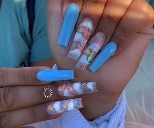 Dark Acrylic Nails, Cloud Nails, Ombre Acrylic Nails, Her Nails, Glow Nails, Nail Swag, Bling Acrylic Nails, Instagram Nails, Dark Nails