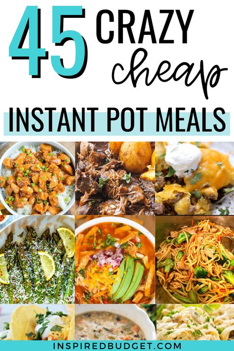 The easiest instant pot meals to feed your family on a budget. #cheapinstantpotrecipes #instantpotmeals #instantpotmealsonabudget Instant Pot Meals For 2, Instant Pot On A Budget, Instant Pot Recipes Large Family, All In One Instant Pot Meals, Good Instapot Recipes, Affordable Instant Pot Recipes, Frugal Instant Pot Recipes, Meals For Two Instant Pot, One Person Instant Pot Meals