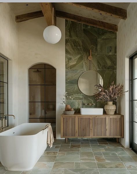 Rustic Spa, Luxurious Bathroom Design, Best Bathroom Paint Colors, Aesthetic Bathroom, Spa Retreat, Wood Tones, Bath Room, Dream House Interior, House Bathroom