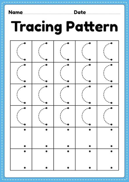 Tracing pattern left curve lines workshe... | Premium Vector #Freepik #vector #trace #handwriting-practice #preschool-worksheets #kids-worksheet Pattern Practice Preschool, Tracing Patterns For Preschool, Lines Worksheet, Tracing Patterns, English Handwriting, Worksheet For Kindergarten, Kids Worksheet, Tracing Lines, Pattern Worksheet