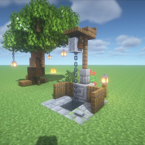 Small Cute Well Minecraft EASY and FAST Minecraft Well, Minecraft Small House, Well Ideas, Minecraft City, Amazing Minecraft, Minecraft Inspo, Minecraft Blueprints, Minecraft Architecture, Minecraft Buildings