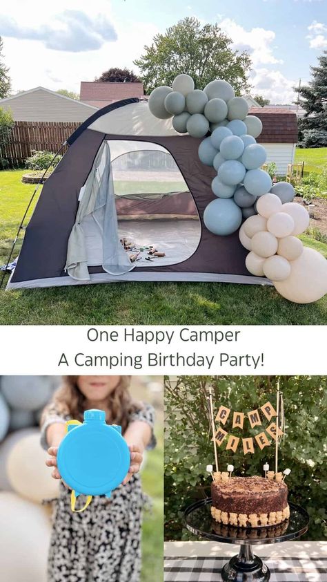 Tent Camping Birthday Party, Tent Theme Birthday Party, Backyard Camping Birthday Party Ideas, Adult Camping Birthday Party, Girl Camping Birthday Party, Camping Theme Birthday Party Decorations, Girls Camping Birthday Party, Camp Themed Birthday Party, Camping Birthday Party Games