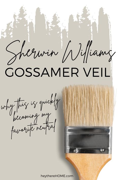 Ready to choose the perfect neutral paint color for your home? Let’s explore Sherwin Williams Gossamer Veil and see if this great neutral greige might be what you’re looking for. Neutral Trim Colors, Palisade Sherwin Williams, Eucalyptus Paint Color Sherwin Williams, Sherwin Williams Carolina Gull, Sherwin Williams Gossamer Veil Paint, Prairie Sage Paint Color, Sherwin William Shitake, Escape Gray Sherwin Williams Bedrooms, Gossamer Veil Vs Agreeable Gray