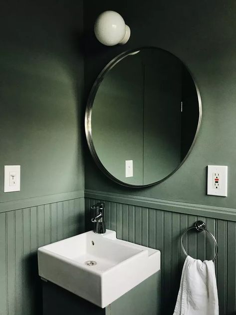 20 Fresh Powder Room Makeover Ideas Modern Vanity Lights, Pivot Bathroom Mirror, Powder Room Tile, Large Wall Mirrors, Beautiful Powder Rooms, Room Bathroom Ideas, Star Bathroom, Beautiful Bathroom Vanity, Powder Room Bathroom