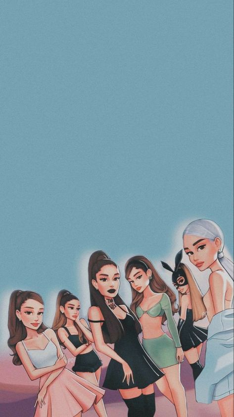 Anime Ariana Grande, Ariana Grande Anime, Ariana Grande Drawings, Ariana Grande Cute, Ariana Grande, Drawings, Anime, Pins, Blue