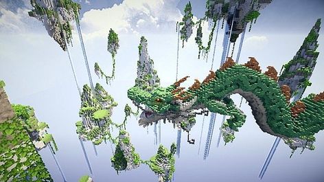 japanese style dragon Minecraft Map Japanese Dragon Minecraft, Chinese Dragon Minecraft, Fossil Ideas, Japanese Style Dragon, Dragon Fossil, Pixel Painter, Organic Building, Minecraft Japanese, 3d Art Projects