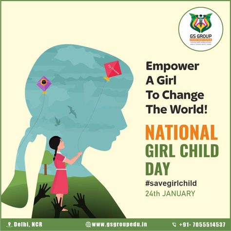 National Girl Child Day 2023 National Girl Child Day, Girl Child Day, Children's Day Poster, Empowering Girls, Book Wallpaper, Equal Opportunity, 1 Girl, Child Day, Girl Day