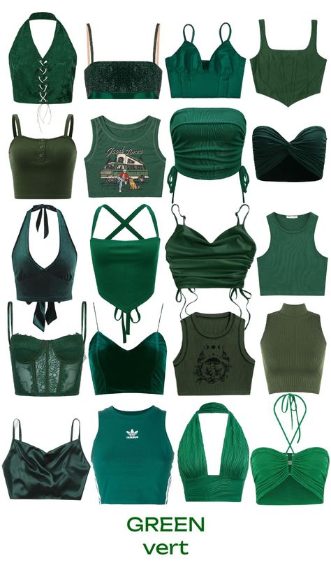 #darkgreen 💚 Shein Coupons, Green Crop Top, Cute Dress Outfits, Casual Preppy Outfits, Shein Outfits, Quick Outfits, Cute Everyday Outfits, Cute Simple Outfits, Really Cute Outfits