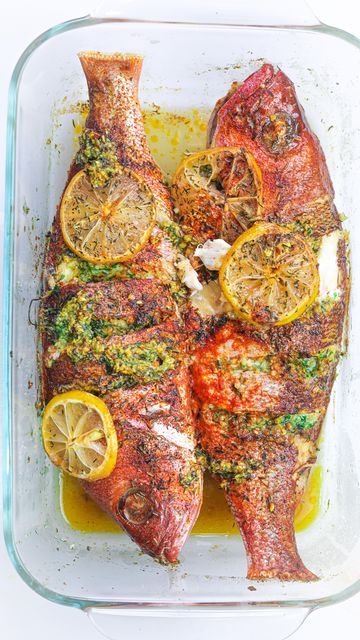 TheCookCentral on Instagram: "Fish is bae! Baked garlic and herb red snapper😍🥰 As east as it can get. My garlic butter includes fresh thyme, parsley and of course tons of garlic #bakedfish #redsnapper #fishrecipe #cooking #fishlover #foodies #recipeoftheday #recipe" Snapper Recipes, Baked Garlic, Red Snapper, Food O, Baked Fish, Fresh Fish, Fresh Thyme, Garlic Butter, Recipe Of The Day