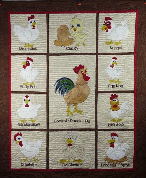 Farm Applique, Holiday Quilt Patterns, Quilts Christmas, Chicken Quilt, Primitive Stitchery, Fusible Applique, Appliqué Quilts, Farm Quilt, Chicken Pattern