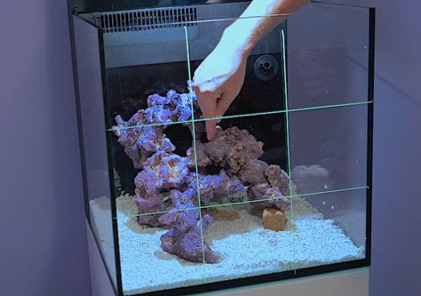 Nano Reef Tank Aquascaping, Salt Water Tank Ideas, Rock Aquascape, Rock Design Ideas, Reef Aquascape, Reef Tank Design, Reef Aquascaping, Reef Tank Aquascaping, Nano Reef Tank