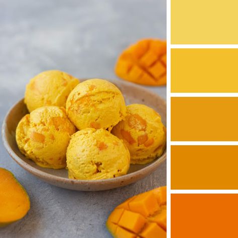 Mango Color Palette, Mango Ice Cream, Mango Chunks, Color Palette Design, Basic Colors, Color Pallets, Color Theory, Cream Color, Color Coding