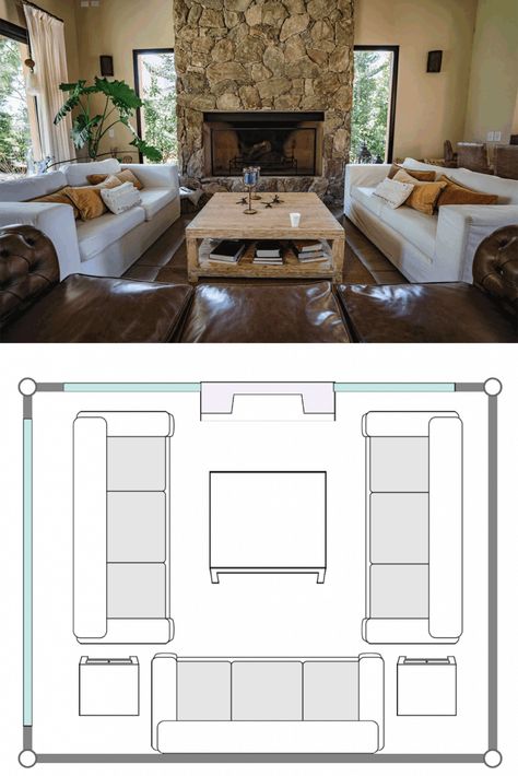 13 Awesome 12x16 Living Room Layouts Two Couches Living Room Layout, Long Living Room Layout, Apartment Living Room Layout, Living Room Layouts, Family Room Layout, Living Room Floor Plans, Sofa Layout, Rectangular Living Rooms, Home Library Rooms