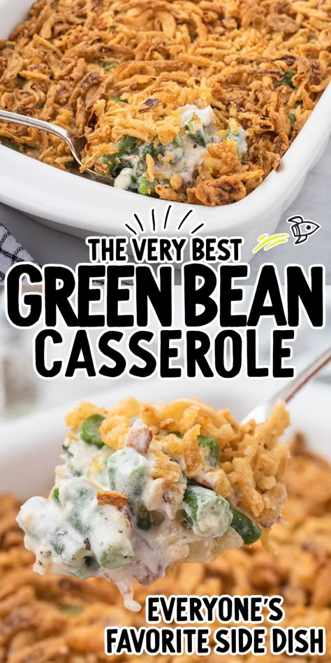 Green Pea Casserole, Simple Green Bean Casserole, Simple Green Bean Casserole Recipe, Pea Casserole, Easy Green Bean Casserole, Green Casserole, Delicious Green Beans, Best Green Bean Casserole, Classic Green Bean Casserole