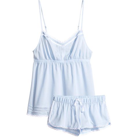 H&M Pyjamas (300 UYU) ❤ liked on Polyvore featuring intimates, sleepwear, pajamas, lingerie, underwear, blue, lingerie pajamas, blue pajamas, blue lingerie and h&m lingerie Target Pjs Woman Pajama Set, Women’s Pajamas Cute, Y2k Pajamas Png, Silk Pjs For Women, Silk Pajama Set Aesthetic, Coastal Granddaughter Pajamas, Pajamas Toile, College Pajamas, Aesthetic Pj Outfits